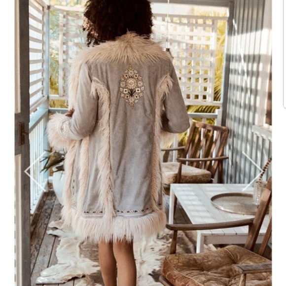 Spell Jackets & Blazers - Spell and the Gypsy Joplin Shearling Blue Coat M/L